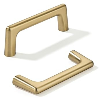 khtumeware Schrankgriffe, Antik-Champagnerbronze, 96 mm, Lochmitte, satiniertes Messing, Küchenschrank-Hardware für Schrank, Schublade, Kommoden, 10 Stück
