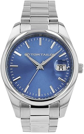 TOM TAILOR - Herren Quarz Armbanduhr - Edelstahl Gehäuse - Edelstahl Armband - Wasserdicht 5 Bar