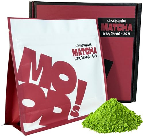 MOODS! Matcha Pulver Zeremoniell Japanischer | 80 g | Single Origin - Nishio | First Harvest | 100% Natürlich | Grüner Tee Pulver | Matcha Ceremonial Grade | Umami Geschmack Intensiv