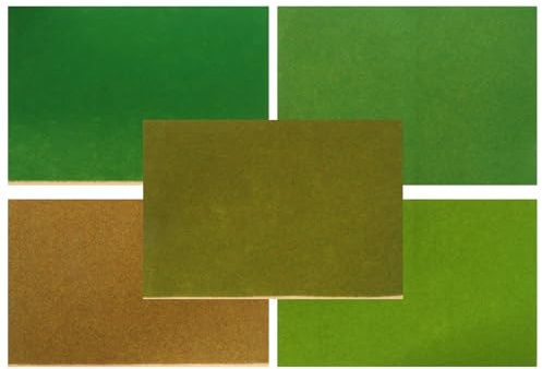 AKOOSY 5pcs Artificial Turf for Sand Table Model Display, Nylon Lawn Mat Easy Installation and Decorative Features, for Mini-landscape and Model Scenery Projects