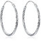 Creolen Ohrringe Damen 925 Sterling Silber Diamant-Cut Creolen Runde Ohrringe für Frauen Mädchen Unisex, Durchmesser 20,30,40,50,60mm (Silber 60 mm Durchmesser)