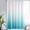 Furlinic Duschvorhang 180x200cm Textile Vorhänge aus Stoff Wasserdicht Anti-schimmel Waschbar Badezimmer Vorhang für Bad in Badewanne Weiß nach Aquamarine mit 12 Duschringe.