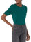 Amazon Essentials Women's Regular-Fit Puff Short-Sleeve Crewneck T-Shirt, Dark Green, L