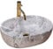 Rea Waschbecken Waschtisch Aufsatzwaschbecken Keramik Handwaschbecken Aufsatz Waschschale Oval Stein 49x35 Grau