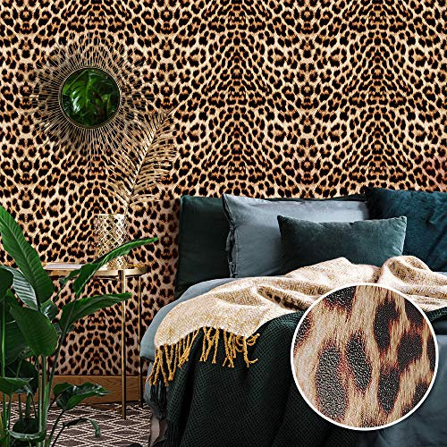 Leopard Contact Paper Animal Cheetah Print Contact Wallpaper Leopard Wallpaper Stick and Peel Leopard Print Wall Decal 250cmx38cm