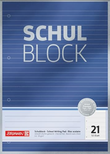 BRUNNEN Block Premium „Schulblock“ A4 blau