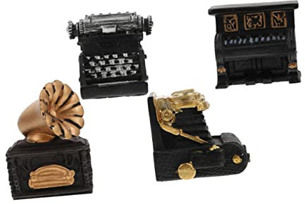 FOYTOKI 4stücke Miniatur Retro Klavier Resin Schreibmaschine Tischdekoration Mini-Retro-Klavier Miniatur-Retro-Klavier