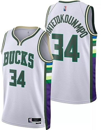 Giannis Antetokounmpo Milwaukee Bucks White #34 Youth 8-20 Alternate Edition Swingman Player Jersey (8), Weiss/opulenter Garten, 8