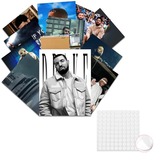 GTOTd Singer Drake Wall Poster 12 Stück mit Wand-Collage Kit 36 x 28cm (14.1 x 11.4) Gifts Merch Stars Sängerin Poster Ungerahmte Version HD Poster für Wohnzimmer Club Wand Kunst Dekor