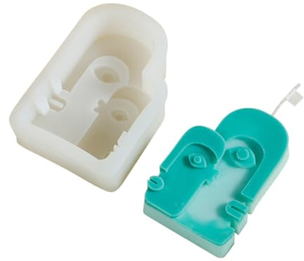 Aublinto menschliche Gesicht Silikonformen DIY Handwerk 4D Silikon Kerzenform Set DIY Silikon Kerzenform Gießen für Die Herstellung Von Duftkerze Aromasteinen Seife
