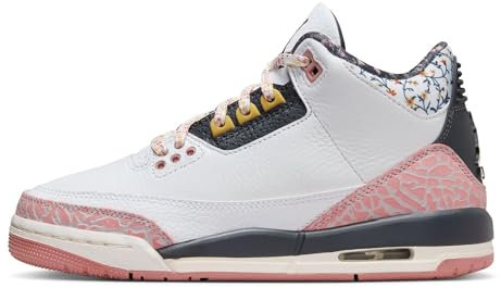 Jordan Big Kid's 3 Retro White/Anthracite-Red Stardust (441140 100), Weiß/Anthrazit-Rot Stardust, 19.5 EU