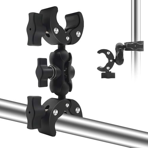 HAFOKO Double Clamp Mount Bracket Magic Arm Double Ball Head Adapter for Desk Photo Studio Light Stand, Photography Reflector, Photo Boom Stand, Umbrella,Cross Bars,Pole Stick Shoot Accessories