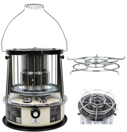 Kavolet Poêle à kérosène élévable, chauffage mobile sans électricité, poêle à pétrole, portable, pour la maison, l'extérieur, le camping, le barbecue, la pêche sur glace, le kérosène