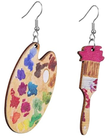 CATIEBYE Holz Ohrringe Damen Boho Stil Kunstohrringe Aus Palette Holz Für Ausgefallene Schmuck Frauen