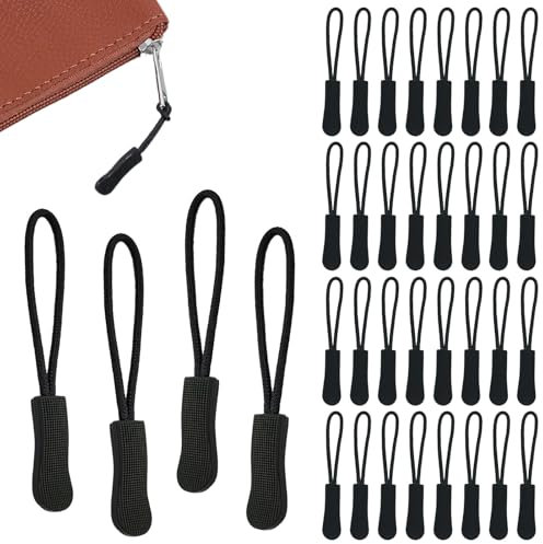 40 Stück Reißverschluss Anhänger,Reißverschluss Zipper Ersatz,Reissverschluss Anhänger zum Einfädeln,Rutschfest Zipper für Reißverschluss,Reißverschluss Ersatz Verlängerung für Kleidung Rucksack