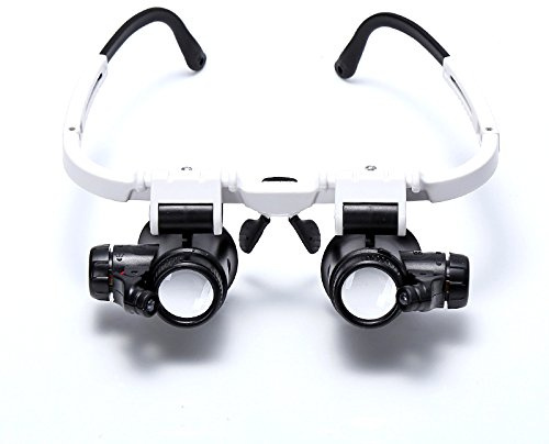 Rtxbvg 8X 15x 23x Lupa de Ojo Doble Llevar la Cabeza Lupa iluminada para joyero reparacion de Reloj Gafas de Aumento con luz LED