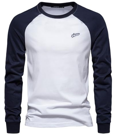 Herren Langarmshirt, Longsleeve Rundhals Männer T-Shirt, Langarm Sport Shirts