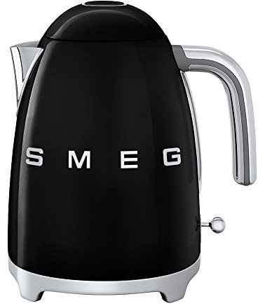 SMEG Cordless Electric Black Kettle Jug - Retro 50's (1.7L, 1 Yr Warranty) by Smeg
