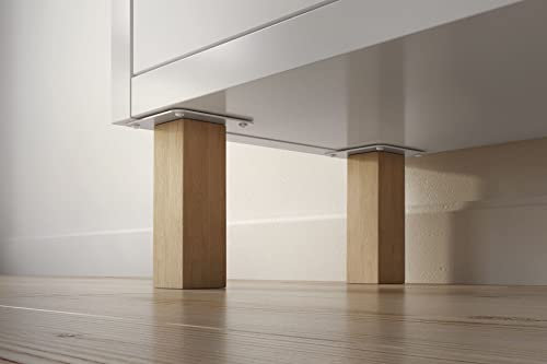 New Swedish Design 4er-Set Kallax Füße aus Massivholz/Möbelfüße für Kallax Regal/Kvadrat/Höhe 16 cm/Buche