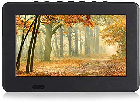 7 Pulgadas TV portátil, LED pequeña Televisión Dos Altavoz TV Digital con 1200 mAh baterías Recargables y Mando a Distancia para cámara, Cocina, Caravana, Coche