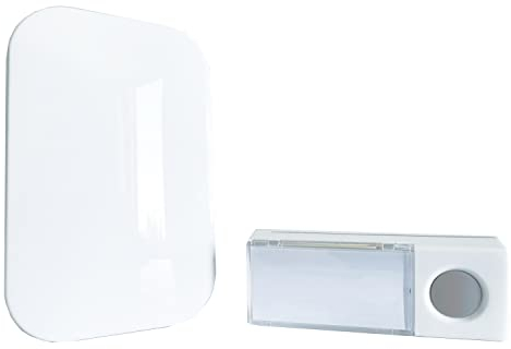 Heidemann Funkgong-Set HX Brilliant (Empfänger + Sender, Lautstärke 84 dB, Farbe reinweiß, Reichweite ca. 150 m, Türklingel, Gong, Haustürklingel Set, Funkklingel) 70806