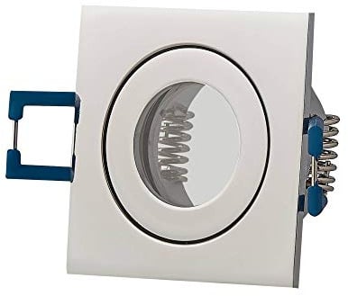10x Einbaustrahler Rahmen Set Chrom eckig IP-44 für Bad und Außen-Bereich - Einbaurahmen für GU11 MR11 Leuchtmittel 35mm - 40mm Bohrloch Badezimmer Einbau-Spot Strahler Einbauleuchte