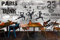 Graffiti Schwarz-Weiß-Graffiti - Vlies-Tapete - Moderne Wanddekoration - Designtapete - Wandtapete - Wanddekoration - Tapete Wanddekoration fototapete 3d Vlies wandbild Schlafzimmer-430cm×300cm