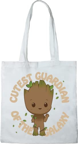 Marvel Cotton Division Official Characters Printed 100% Cotton | Reusable | Washable | Long Handle | Travel & Shopping | Tote Bag 38 * 40 CM, One Size