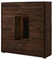 MASSIVMOEBEL24.DE | BARK by WOLFMÖBEL - Highboard aus Massivholz #207 inkl. LED-Beleuchtung | Akazie - Dunkelbraun, lackiert | 145 x 40 x 153 cm | 11 Fächer - 4 Türen | echte Baumrinde