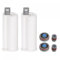 sourcing map 2Pcs Epoxy Gun Adhesive Cartridge, 122mm Plastic Resin Mixer Dual Glue Cartridge with Gray Piston for 50ml/1.7oz 10:1 AB Glue Adhesive Gun
