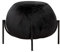Casablanca Sitz Hocker Pouf York - schwarz - mit Metallfüßen - Ø 59 cm