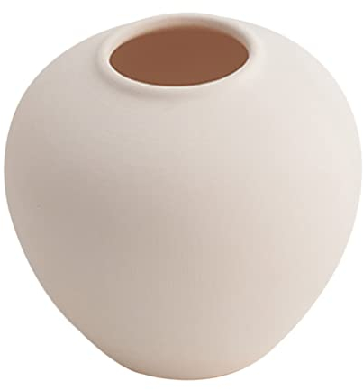 FOMIYES Hochzeitsdeko Keramikblume Vase Kleine Moderne Bauernhaus Vase Arrangement Halter Tisch Mittelstücke für Wohnzimmerregal Mantel Eingangsdekoration Runde Weiße Verzierungen