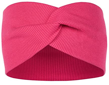 HEYO Stirnband Damen Haarband Elastisch Verdreht Kopfband Feinripp Optik (Pink)