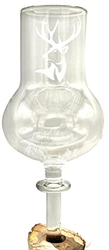 Generisch Mundgeblasenes 6er Set 4cl Schnapsgläser ohne Fuß mit Hirschkopfgravur