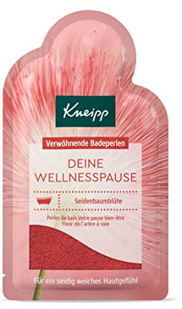 Kneipp Badeperlen Deine Wellnesspause - Badezusatz mit hochwertigem Extrakt der Seidenbaumblüte und reichhaltigem Arganöl für ein seidig weiches Hautgefühl - 60g