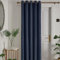 Laurence Llewelyn-Bowen - Navy Velvet Single Curtain W66 x L84 (168 x 214cm) - Thermal & Soundproof Navy Blue Eyelet Curtain - Montrose Collection