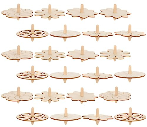 Toddmomy 24 Stück Kreisel Aus Holz Kreiselspielzeug Neuheit Unvollendete Kreisel Leere Kreisel Lustige DIY-Holzspielzeuge Zum Basteln Bemalen Partygeschenke Für Kinder
