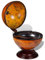 Homgoday Table Mini Bar Globe Wine Stand Eucalyptus Wood Space-Saving Outdoor Cabinet Balcony Furniture for Living Room, Office, Bedroom, Bathroom