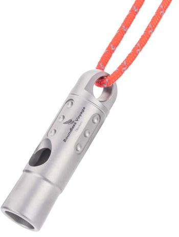 iBasingo Titan Signalpfeife mit Lanyard Laute Wandern Trainer Training Sport Schlüsselanhänger Pfeife Outdoor Camping Erste Hilfe Sicherheit Pfeifen Signalisierungswerkzeug Ti9016O
