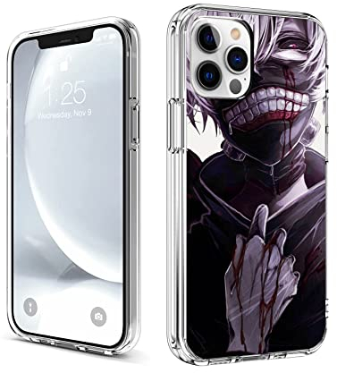 CHENQIAOHU Kompatibel mit iPhone 12 Hülle iPhone 12 Pro Hülle, Ganzkörperschutz Stoßfest Schutzhülle Clear Case Slim Thin Cover (Anime-Tokyo-Ghoul-Comic-2)