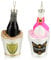 com-four® 2X Christbaumschmuck - Deko-Champagnerflasche im Sektkühler - besondere Baumkugeln als Weihnachtsdeko - Weihnachtsbaumanhänger aus Glas (2X Champagnerflasche)