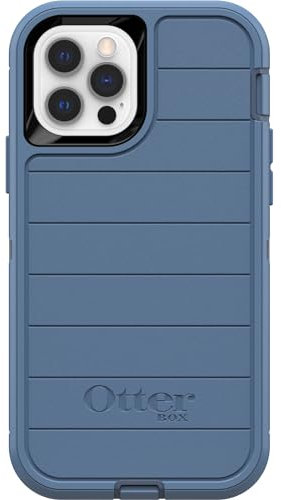 OtterBox Defender Series Case for iPhone 12 & iPhone 12 Pro (Only) - Case Only - Microbial Defense Protection - Non-Retail Packaging - Baby Blue Jeans (Blue)