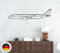 A350 Flugzeugsilhouette, Flugzeug-Metalldekor, Wandkunst aus Metall (Größe: 24 / 60 cm)