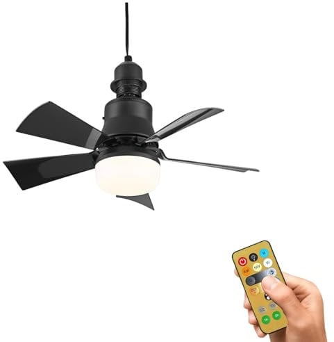 Ceiling Fans with Lights, E27 30W LED Ceiling Fan with and Remote and Timing, 3 Speeds 3 Color, Socket Fan LED Light, Quiet Ceiling Fan for Bedroom, Living Room (Black)