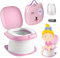 Travel Potty 3-in-1 Portable Potty for Toddlers Foldable Training Toilet Seat Kids Carry Potty Chair for Car Camping Indoor Outdoor Bathroom - KAMHBE (Pink)