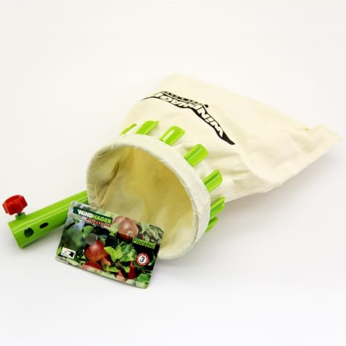 sopomarkt24 Obstpflücker mit Leinen Fangbeutel Obstgreifer Obstflückerwerkzeug Obstsammler Apfelpflücker Pflaumenpflücker Fruit Picker Obsternte Ernte Obst Äpfel Garten