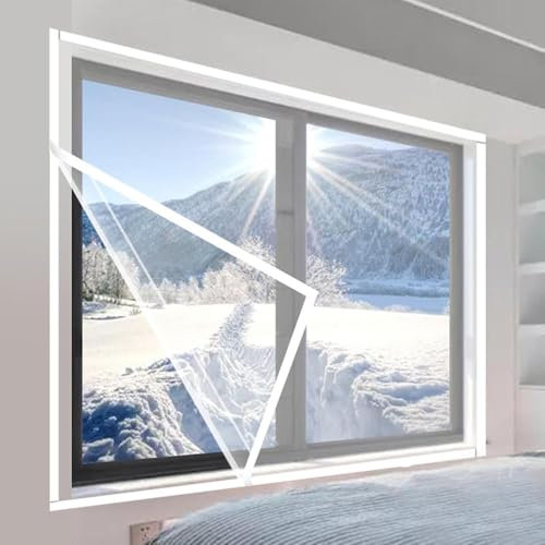 Schrumpffolien-Set für Innenfenster, isolierende Schrumpffolie für Fenster, Zugluftstopper, wasserdicht, staubdicht, transparent, 40 x 125 cm