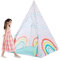 BOSSETY Spielzelt-Buntes Kinderzelt mit Wolken und Regentropfen 100*100*140cm-Prinzessin Prinz Schlosszelt,Kinderhaus Junge Mädchen Faltbar Kinderspielhaus Garten Camping Kinderzimmer Spielzeug Tent