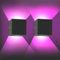 JaneYi 2 Stück Indirekte Beleuchtung Wand RGB LED Wandleuchte Innen 6W mit Fernbedienung Wandlampe aus Aluminiumlegierung mit Schraubinstallation für Wohnzimmer Schlafzimmer Gaming Setup - Schwarz