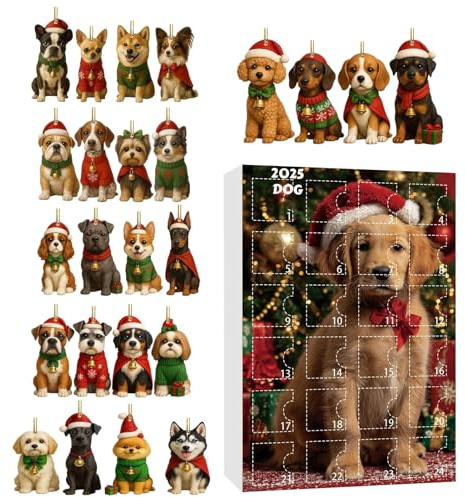 Hunde-Anhänger Countdown-Kalender Acryl 2D flach wiederverwendbar